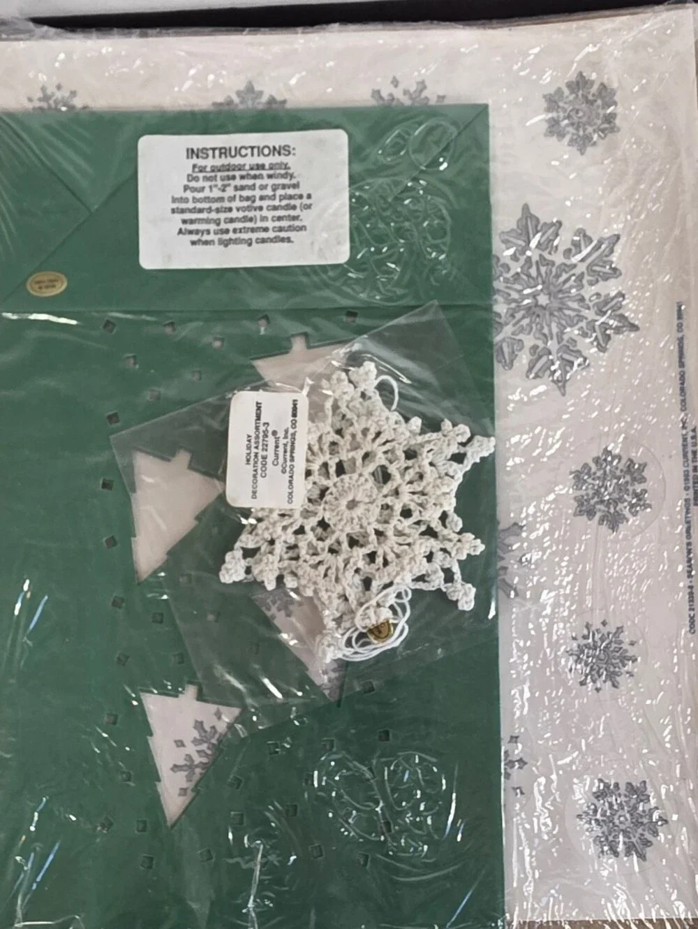 🎄 VTG Current Inc Holiday Decoration Christmas Lace Snowflake Luminaries 1993